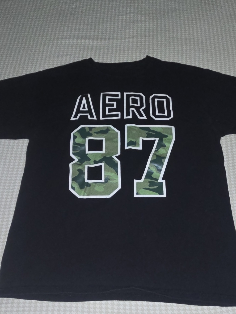 Aeropostale Black Short-Sleeve Tee with Camo '87 Graphic